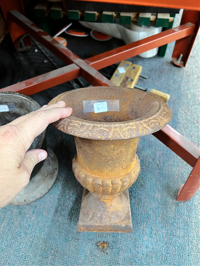 Old rusted iron urn perfect for Fall!