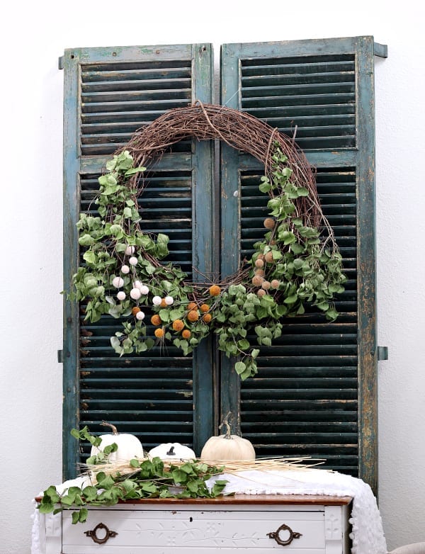Make this large DIY Fall farmhouse wreath for under $20!