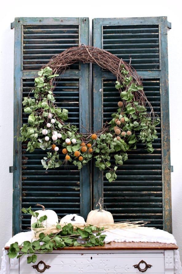 Make this large DIY Fall farmhouse wreath for under $20!