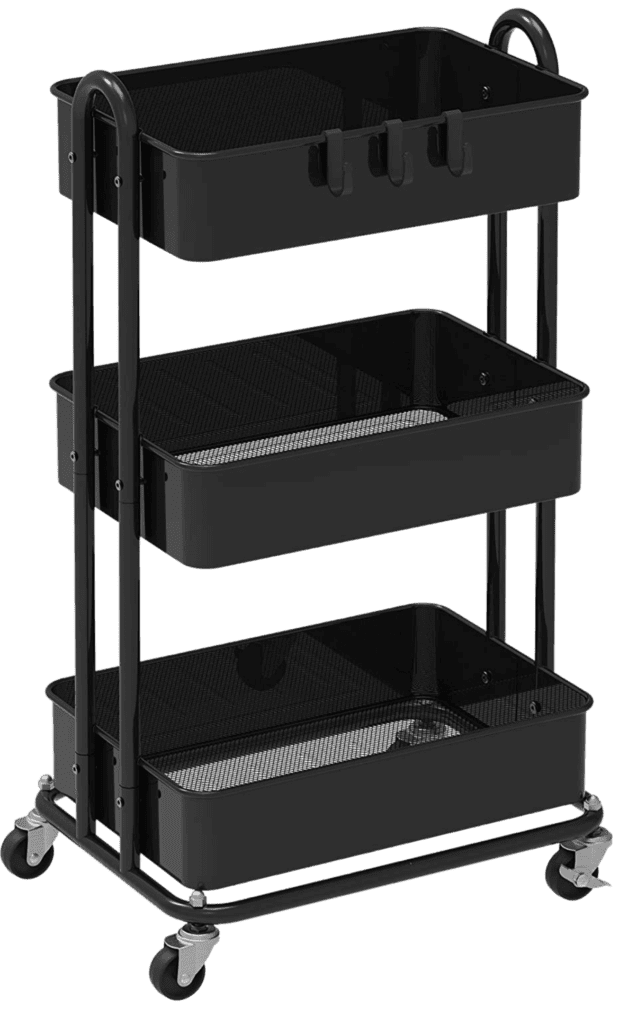 black cart for laundry room