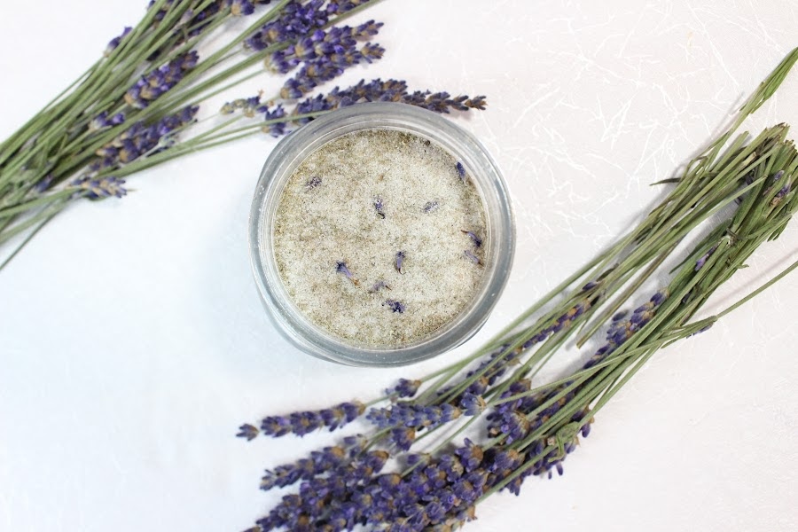 Lavender sugar in jar