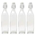 Large 33 oz. Italian Style Water Milk Glass Bottle with Swing Top (4-Pack)