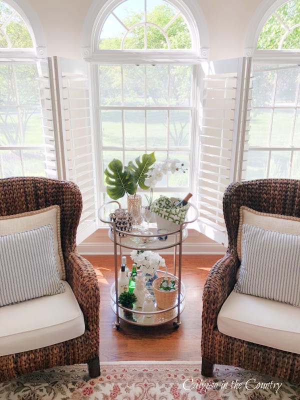 Bar Cart and seagrass chairs - summer inspiration