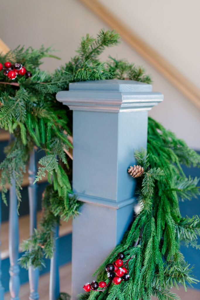 garland on our stairs