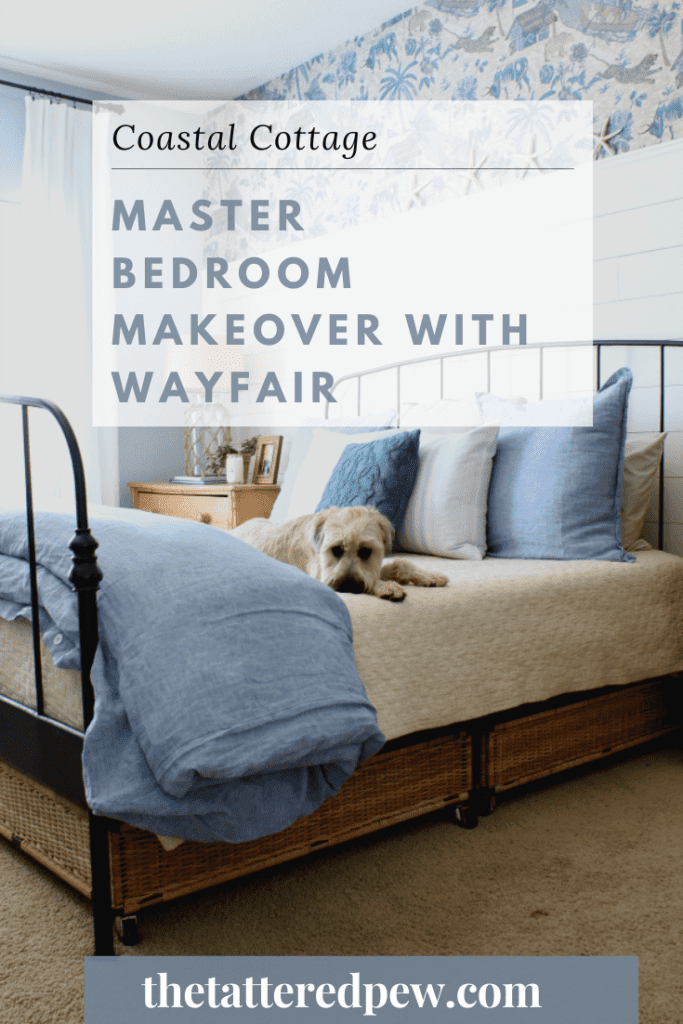 A coastal cottage master bedroom makeover with Wayfair.