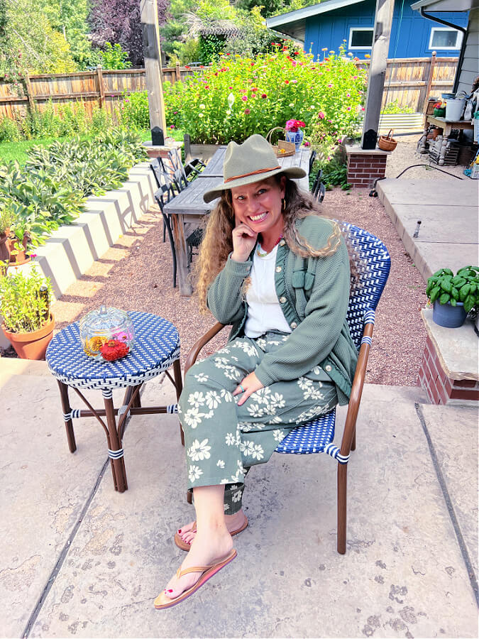 me in a chair outback in our yard