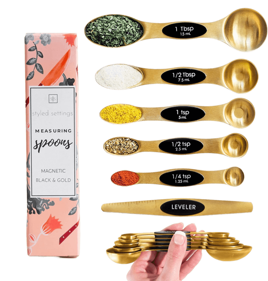 Monday Must Have Gold Kitchen Accessories: magnetic measuring spoons