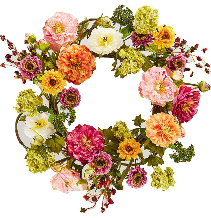 Mixed Peony Wreath