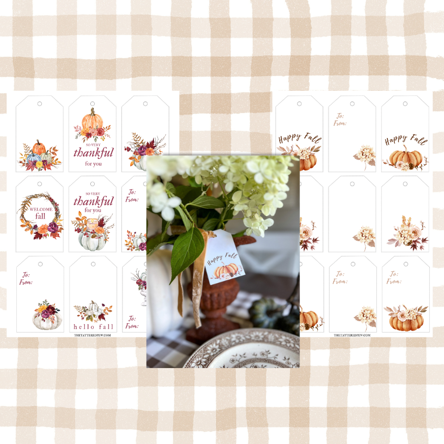 Fall Floral Gift tags (printable Freebie)