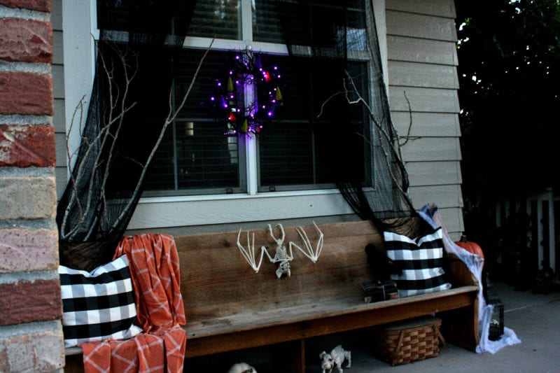 Halloween porch decor.