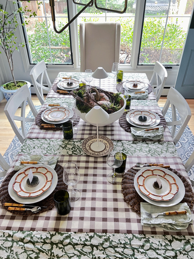A view of our simple Thanksgiving table