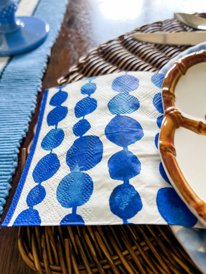 blue coastal paper napkins