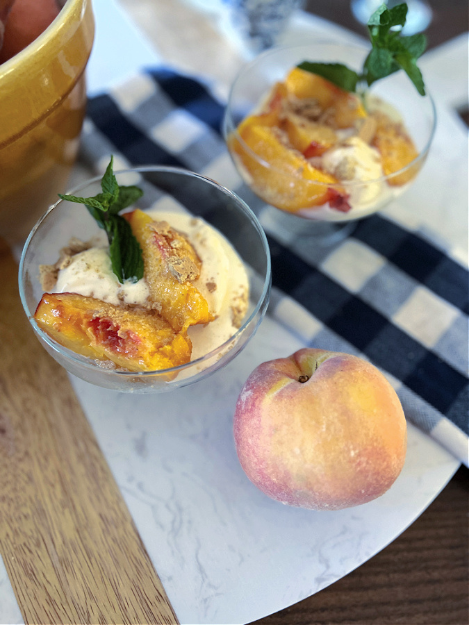 Sweet pairing with air fried peaches