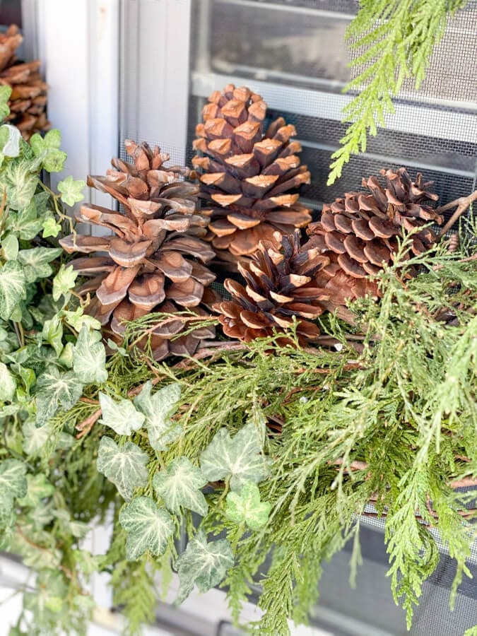 Pinecones make for the perfect accent to your Christmas wreath.