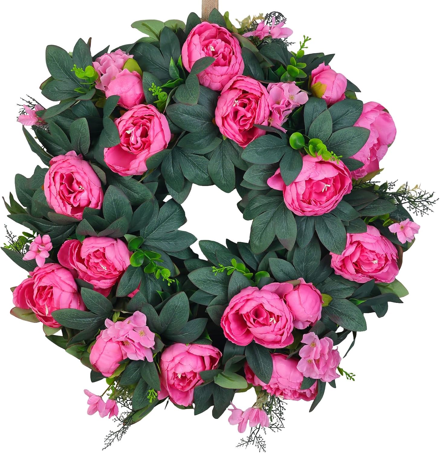 pink peony spring wreath