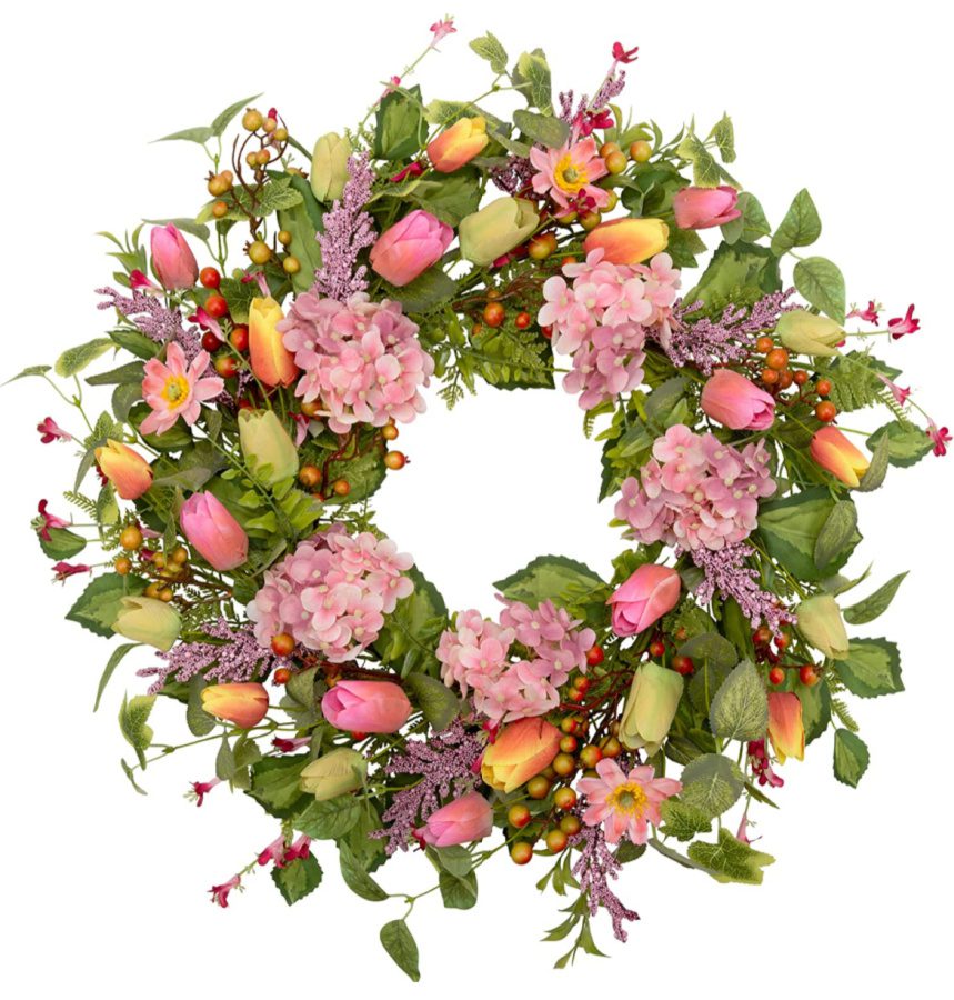 colorful spring wreath