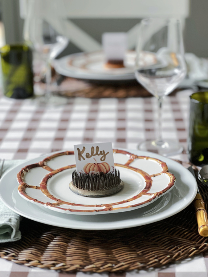 place setting personalized at Thanksgiving table