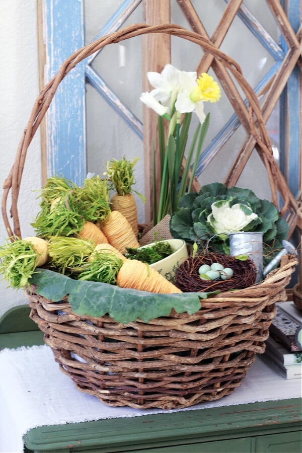 Pretty Spring décor in a basket!