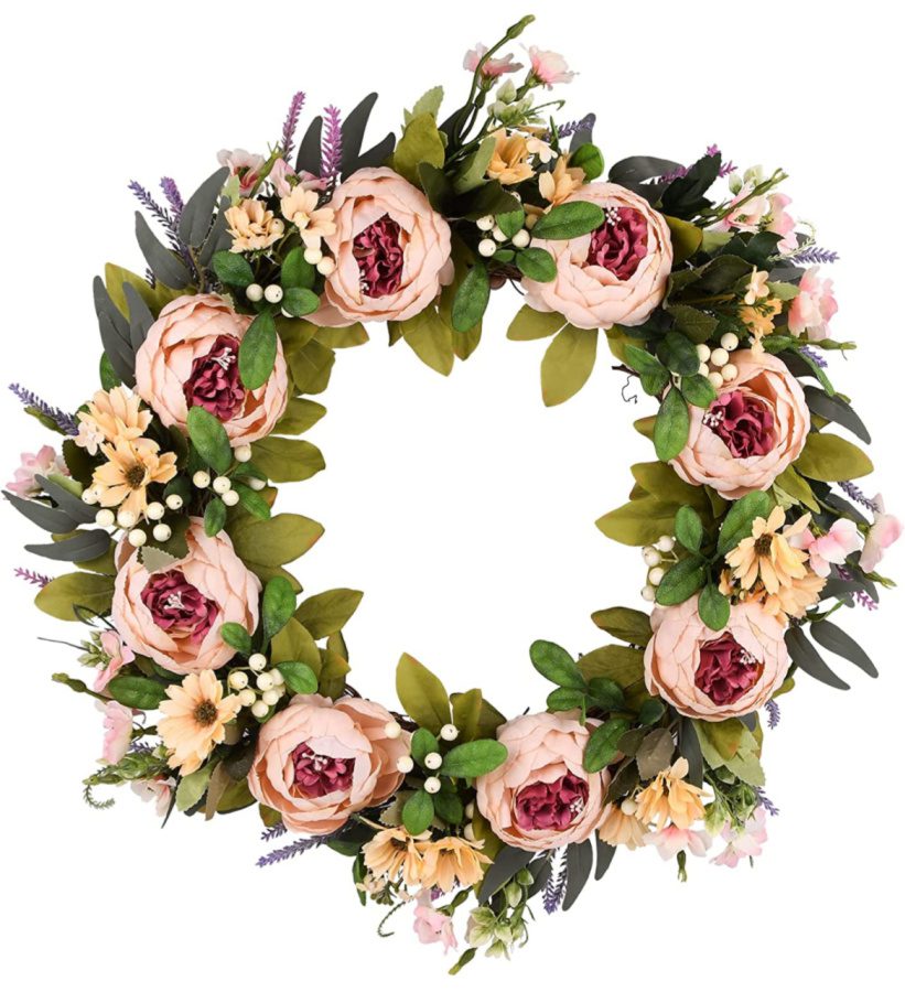 peony spring wreath