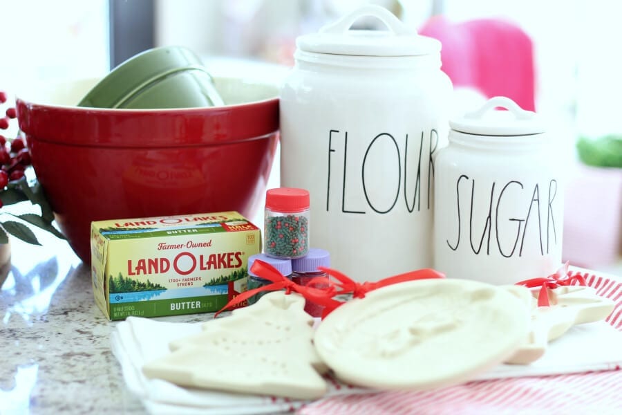 Butter, flour and sugar all you need for shortbread cookies!