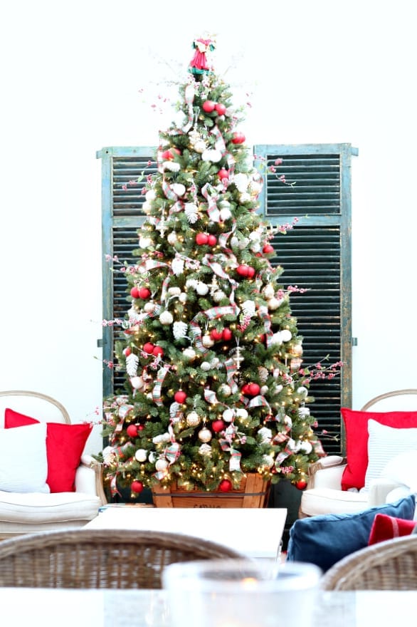 Red,white and touches of blue Christmas home tour!