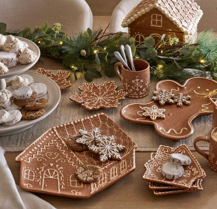 Shop this gingerbread house holiday decor from Pottery Barn
