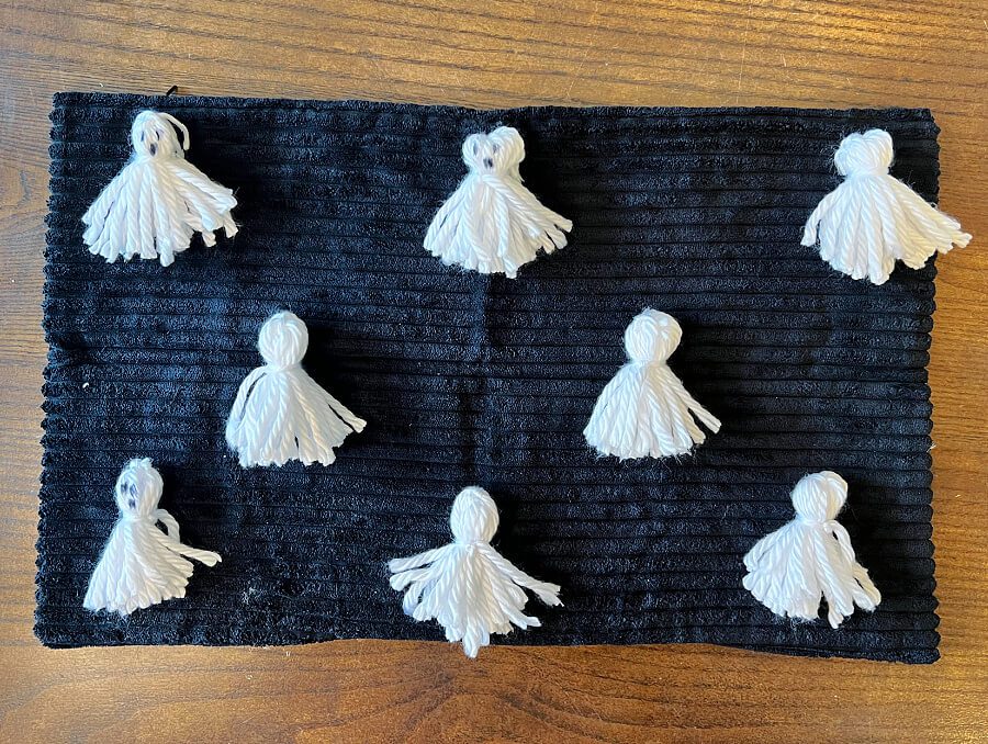 ghosts laid out on pillow cover