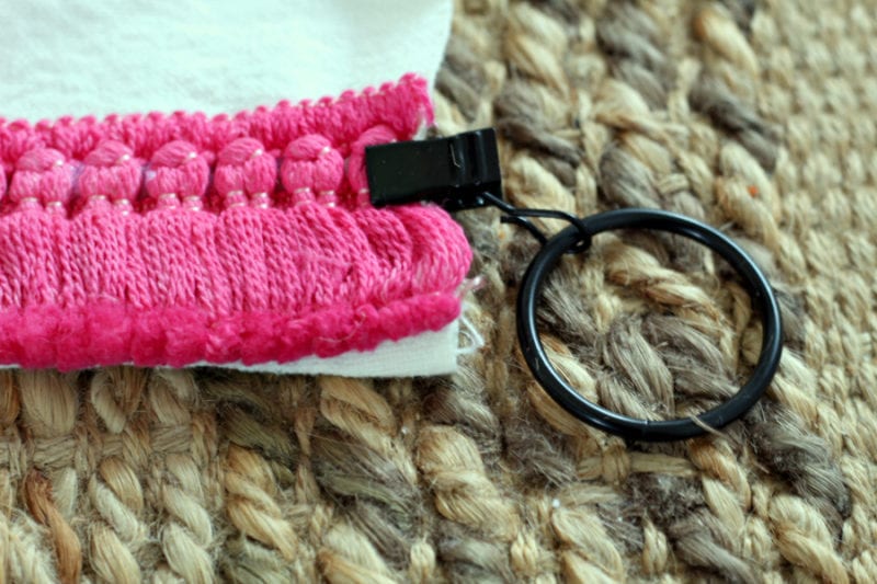 These black clips make it easy to hang curtains without any sewing!