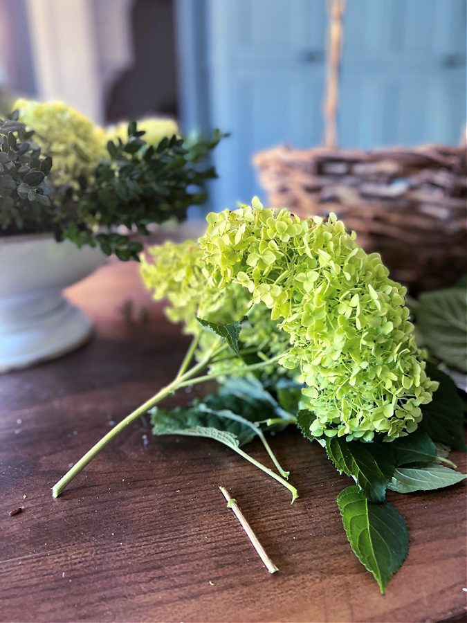 DIY Faux Greenery Pedestal Centerpiece 