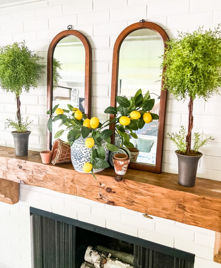 My grandmother's mirrors capture your eye on our mantel.