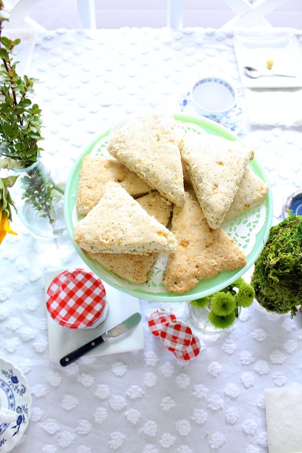 Lemon poppy-seed scones are always a good idea for Spring tea parties!