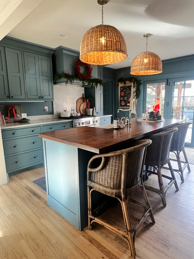 Blue Christmas kitchen