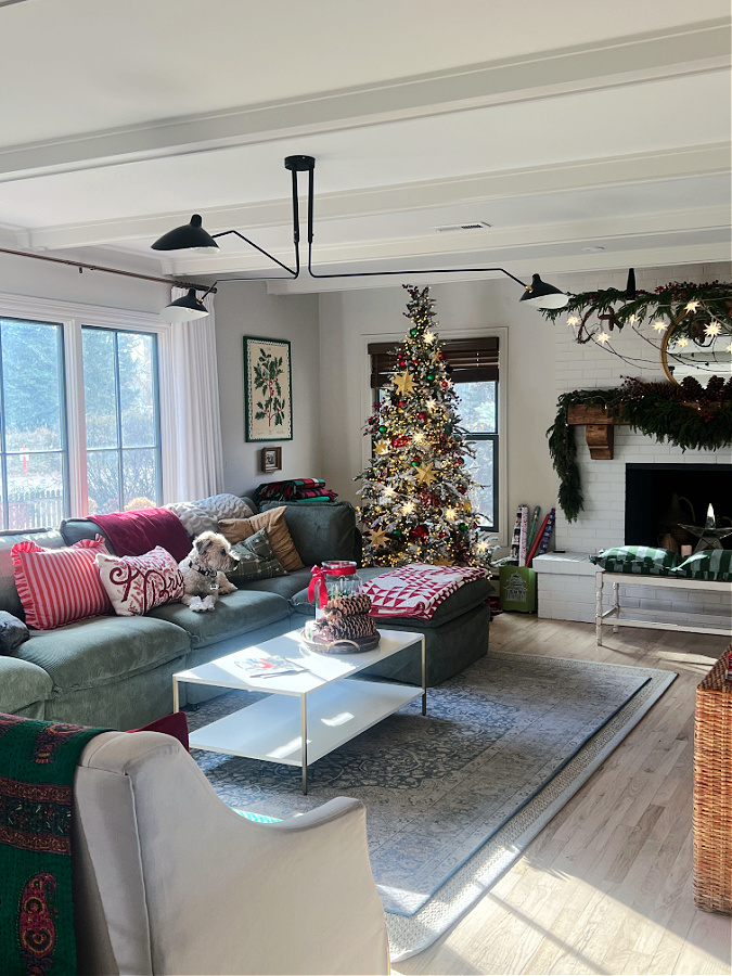 Christmas decor in living room