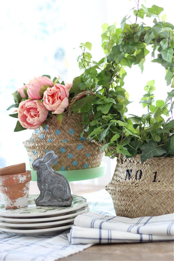 Welcome Home Saturday: How to easily stencil a sea grass basket