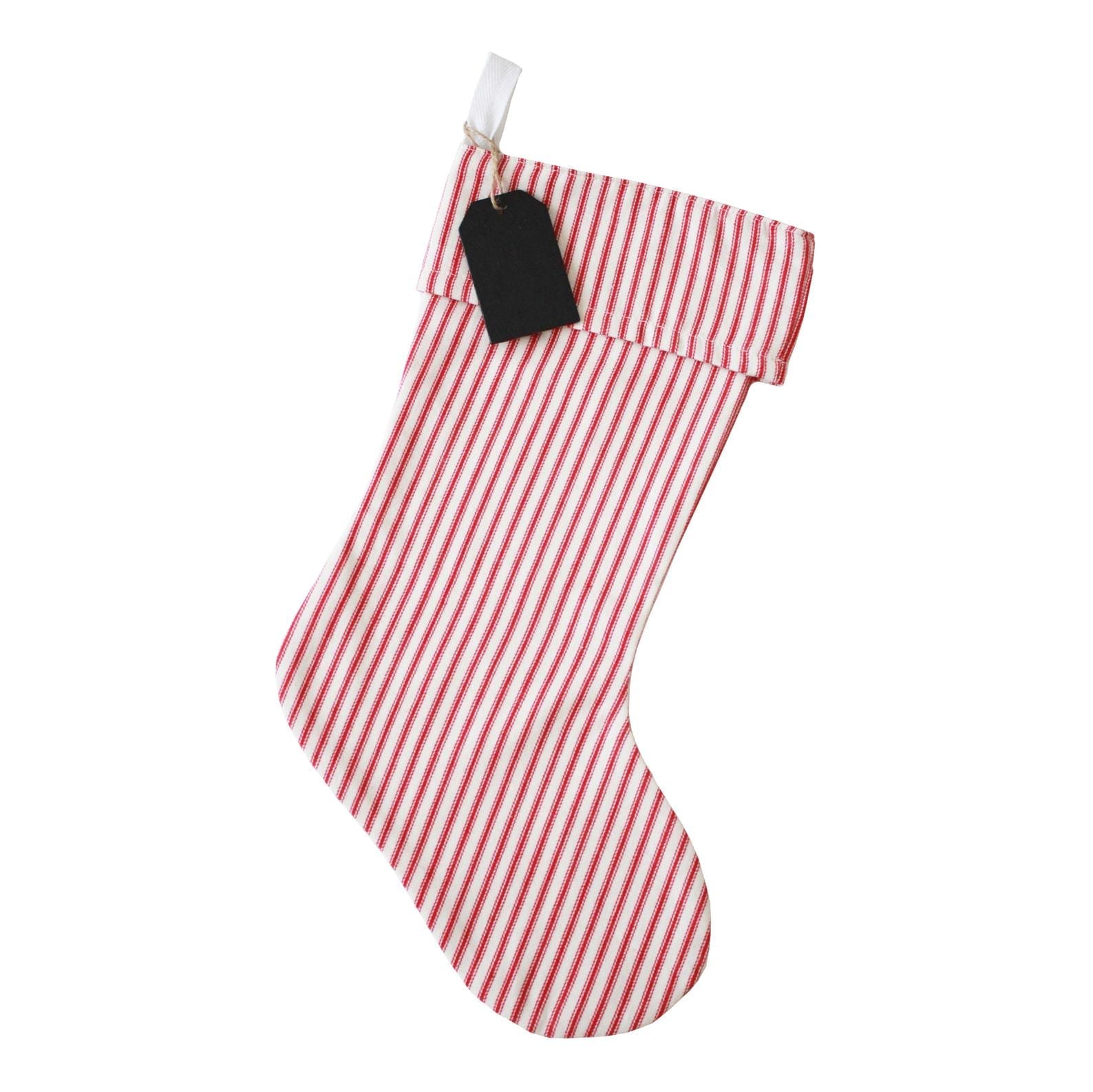 Porterlane Home; Red ticking stripe stocking