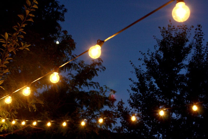 Outdoor cafe lights