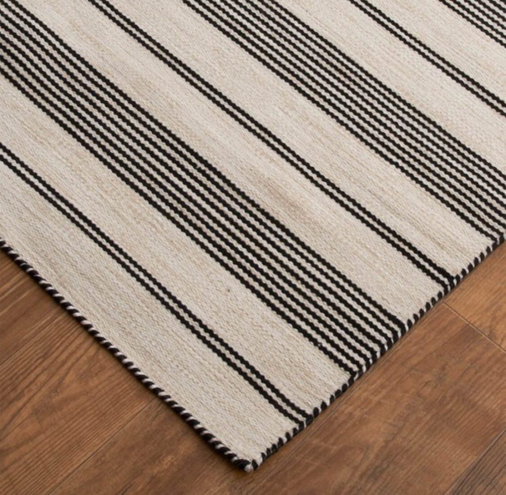 indoor outdoor striped rug option for our entry from Shades of Light