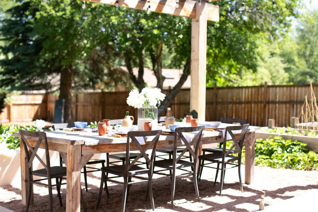 Summer in our backyard table setting