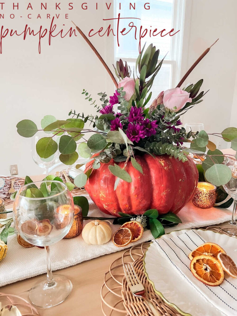 tatertots & jello / Welcome Home Saturday/ no carve pumpkin centerpiece