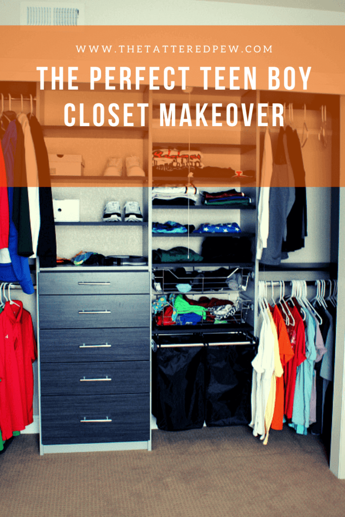 This is the perfect teen boy closet makeover! #teencloset #teenboycloset #closetmakeover