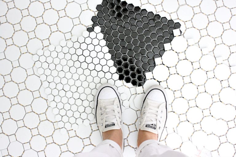 Jeffrey Court Tile: black and white vintage vibe