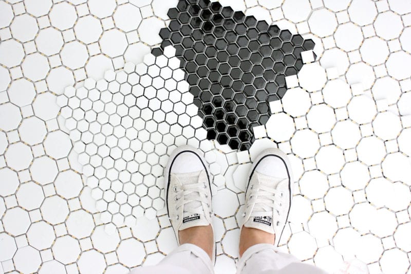 Jeffrey Court Tile: black and white vintage vibe