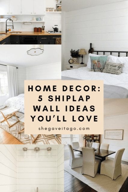 Welcome Home Saturday: 5 Shiplap Wall Ideas You will Love! | Welcome Home Saturday by popular Alabama lifestyle blog, She Gave It A Go: Pinterest image of shiplap wall ideas. 