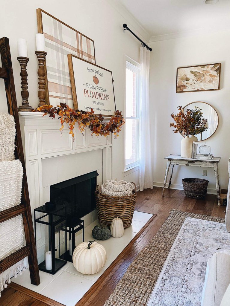 Welcome Home Saturday: Cozy Farmhouse Fall Mantel Decor