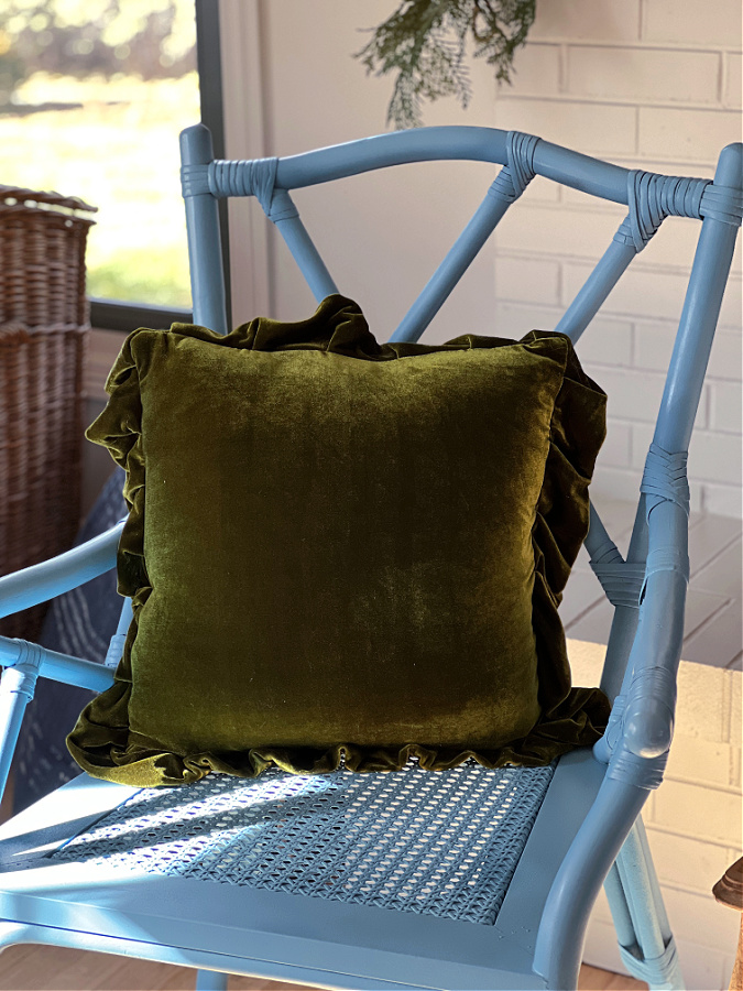 green velvet pillow covers
