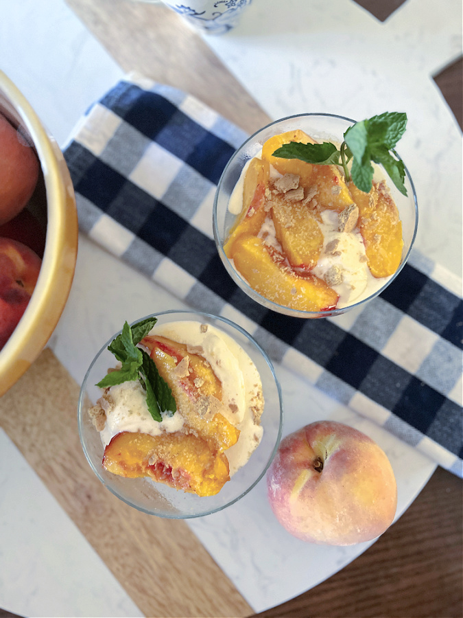 A sweet and simple dessert of air friend peaches