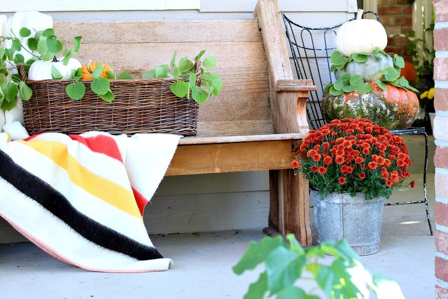 Vintage Fall porch decor.