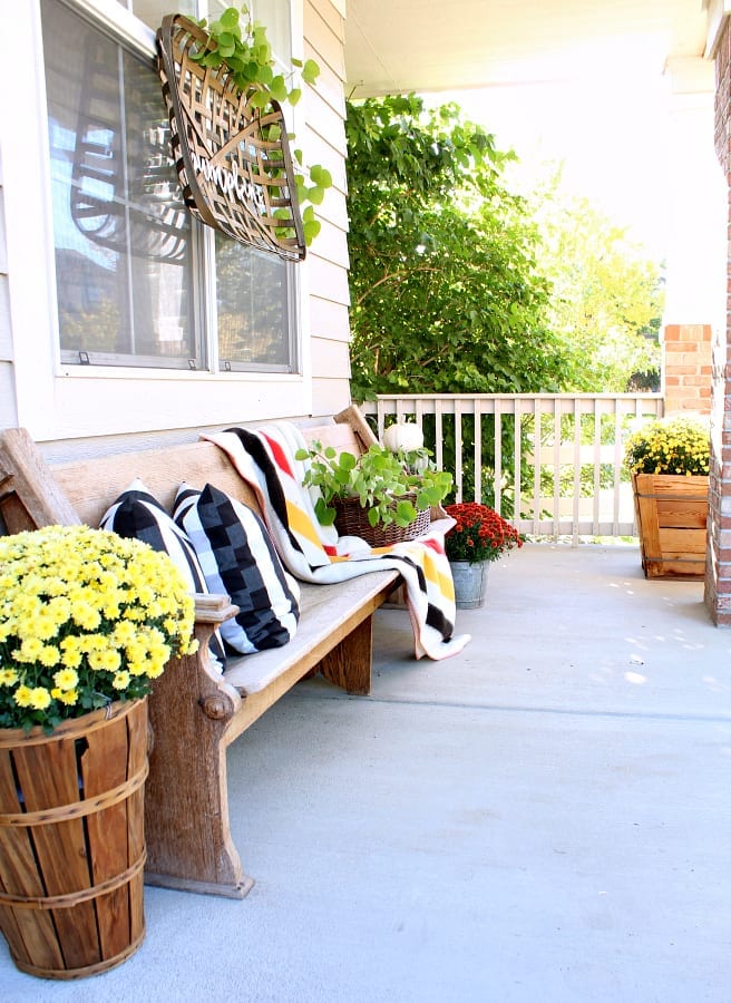 Touches of vintage decor on our Fall porch add instant charm and character.