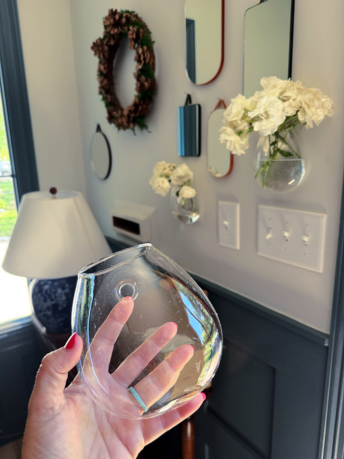glass wall vase