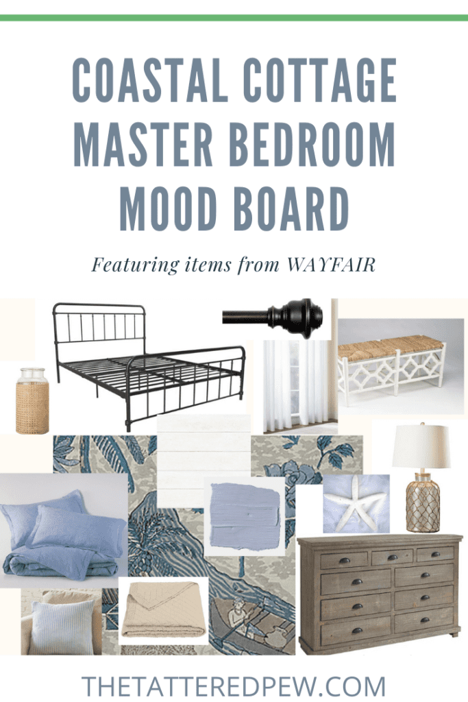 Need some inspiration? Check out this Coastal Cottage Master Bedroom mood board and shoppable links.